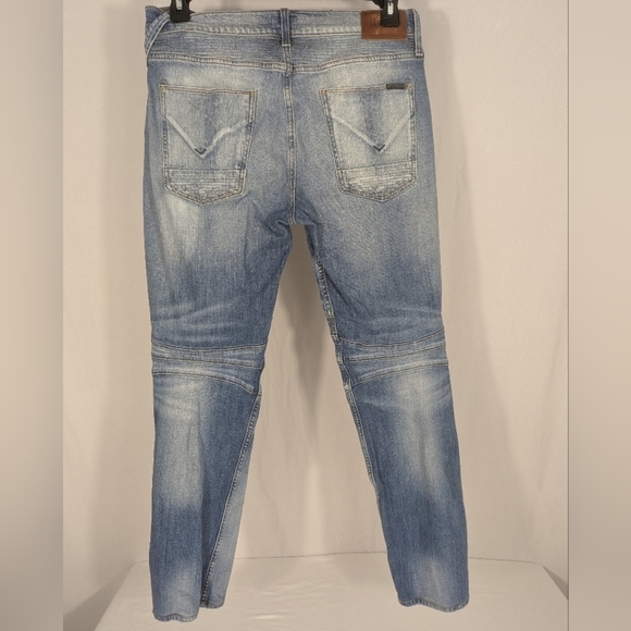Hudson's the Blinder V2 Biker Jeans Light Blue Denim with Button Fly Size 33 - Picture 2 of 14
